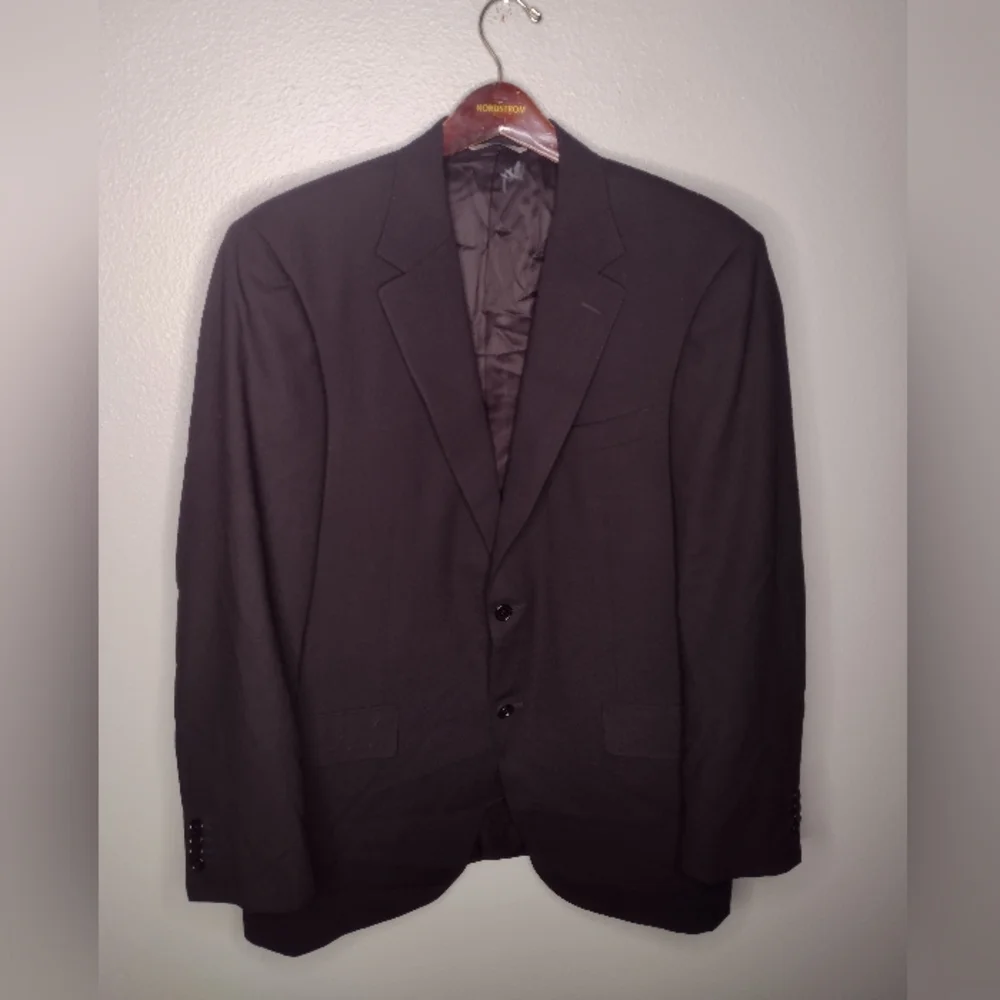 Canali Mens  Wool Sports Coat Suit Blazer  Black Italy Work B3
